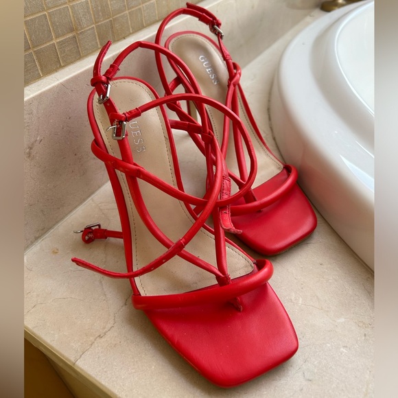 Guess Red Strappy Heels - Picture 2 of 4